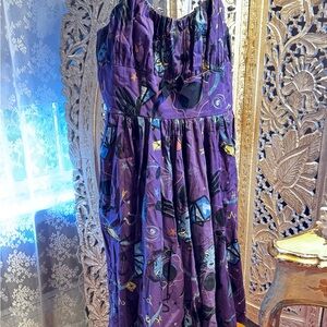 Pinup Couture Purple Midi Dress with fortune teller pattern
